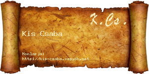 Kis Csaba névjegykártya